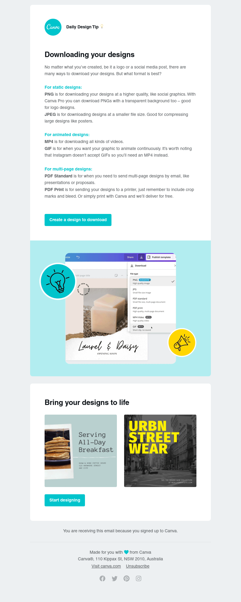 Canva - Export your design for the world to see
