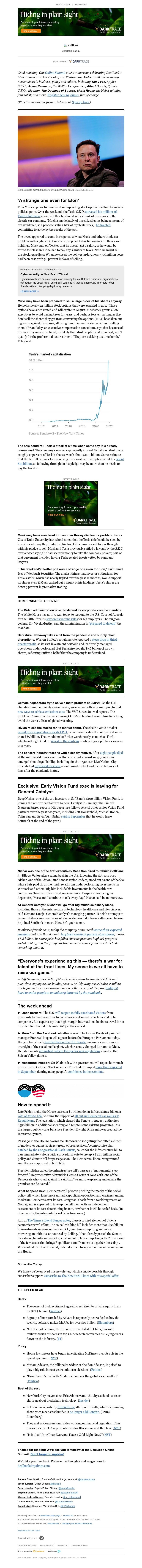 The New York Times - DealBook: Elon Musk’s “ticking tax time bomb”