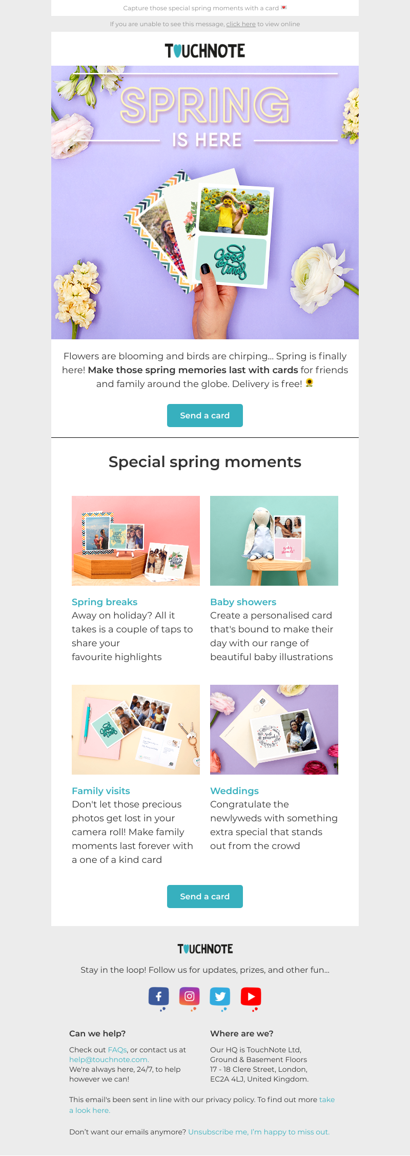 TouchNote - Sarah, make those spring memories last  🌻🐝