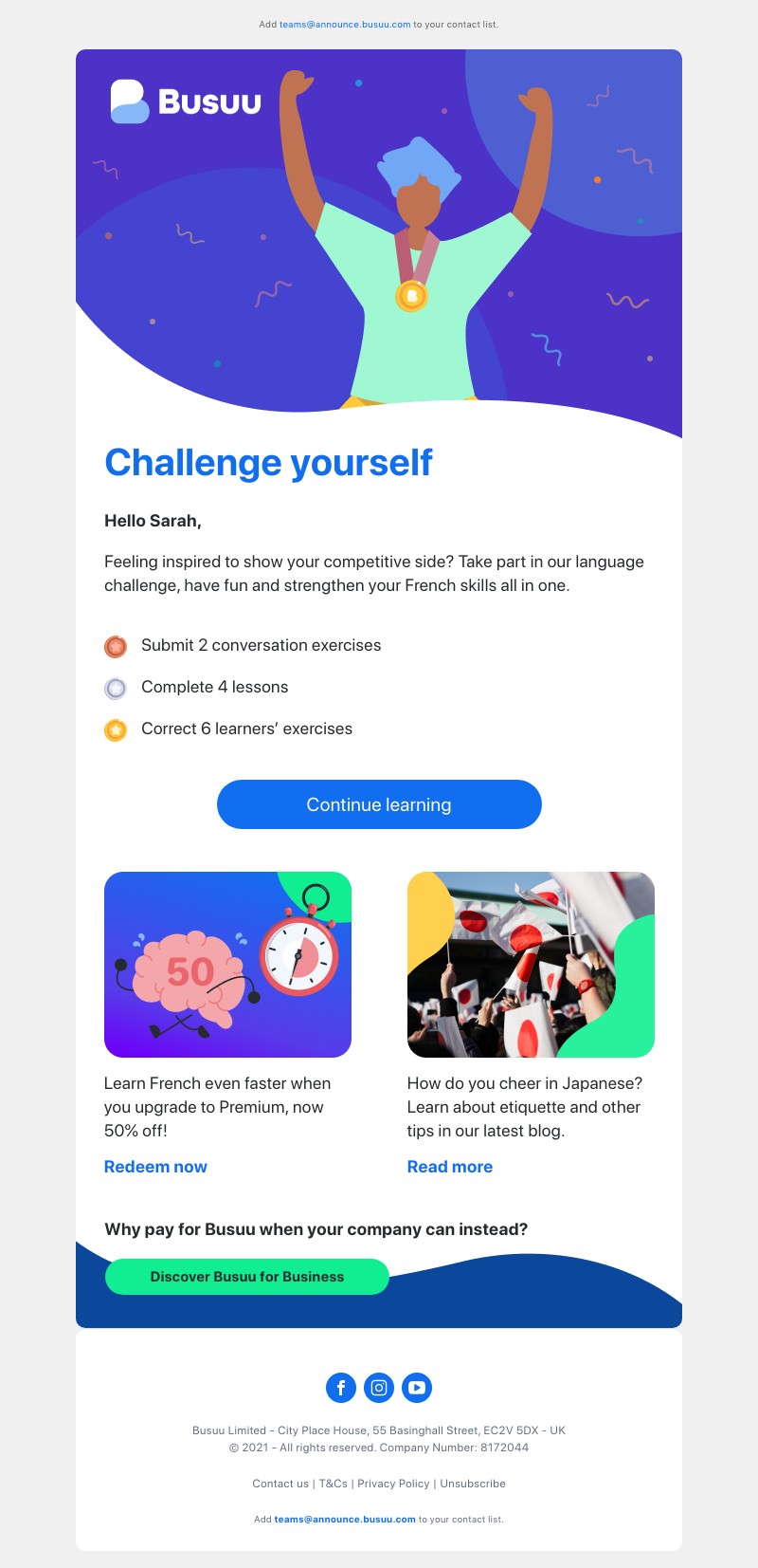 Busuu - Feeling competitive? 🏃⏱️