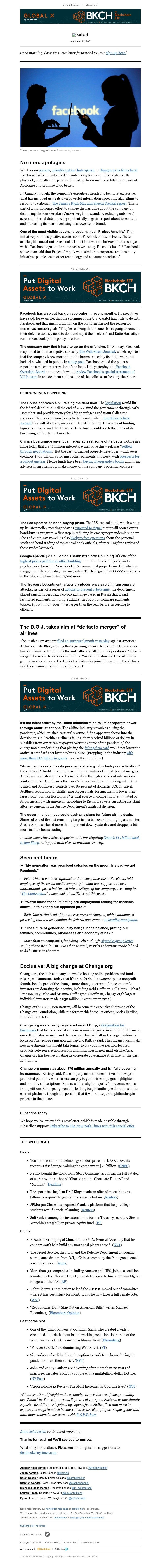 The New York Times - DealBook: Facebook’s good news