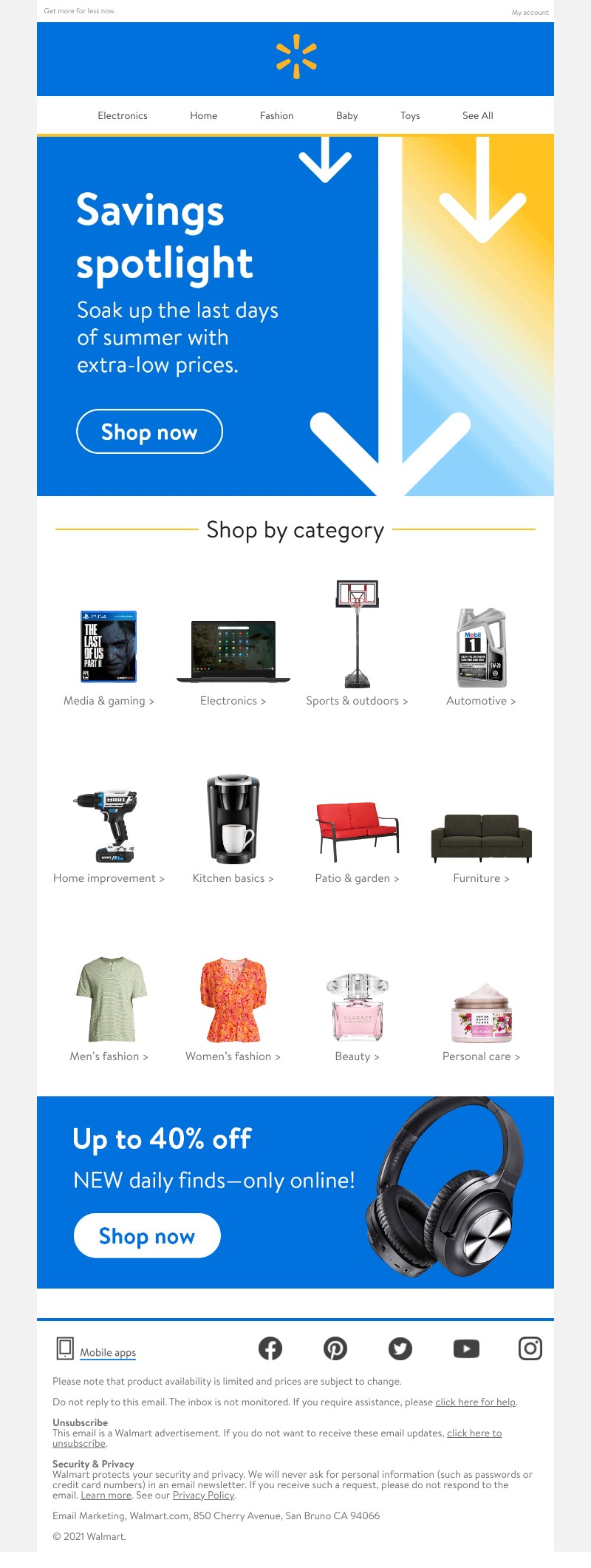 Walmart - Huge savings to send the season off in style 😎