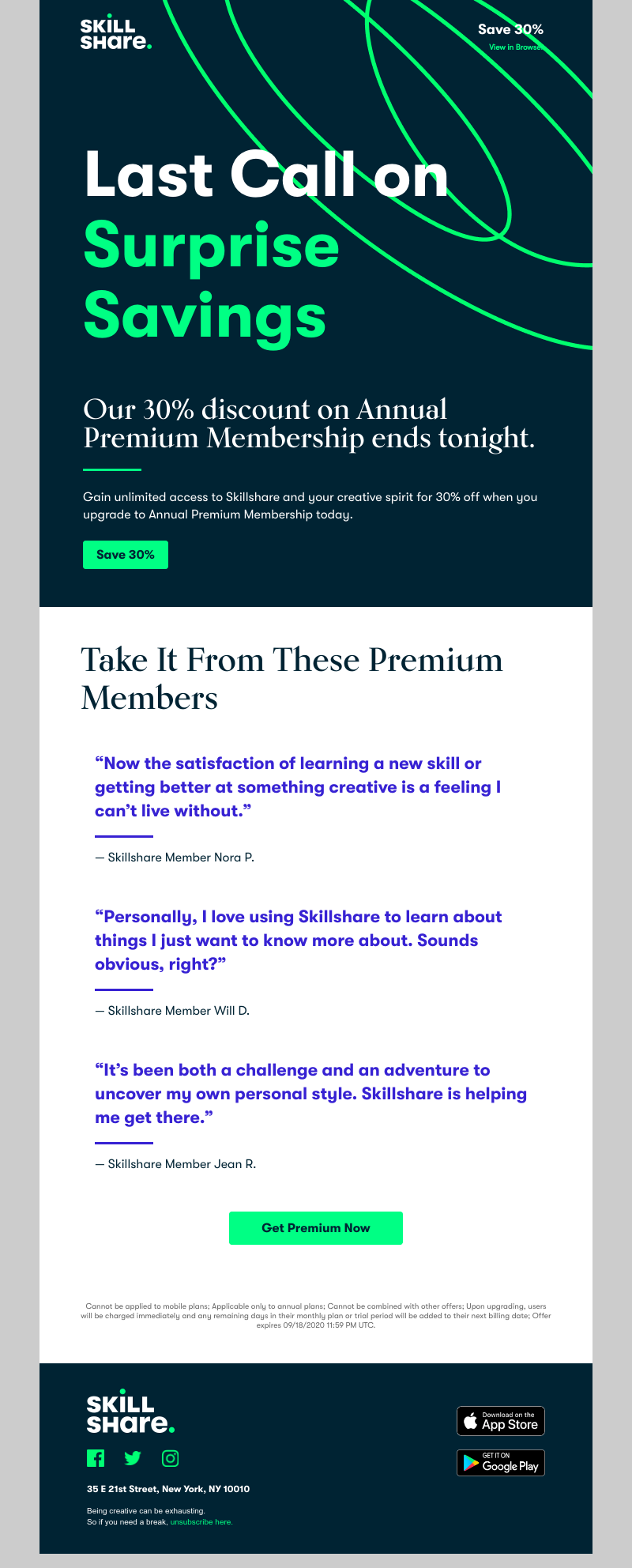 Skillshare - Last Call: Save 30% on Premium Membership