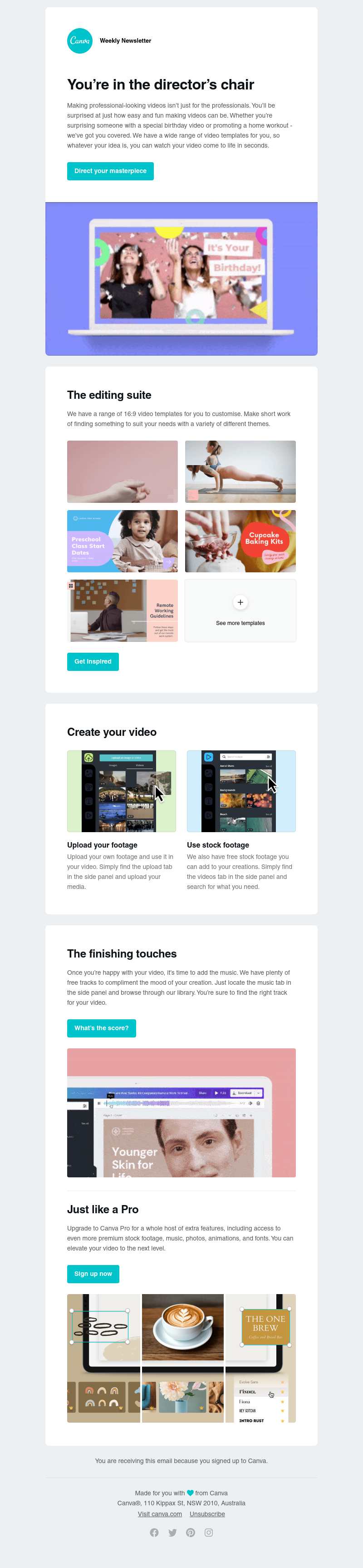 Canva -     You’re in the director’s chair with our Video templates