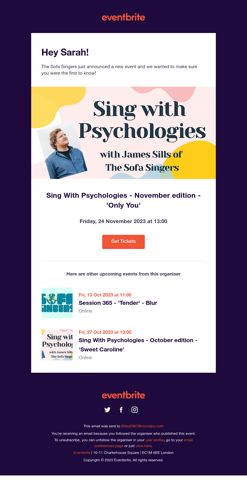 Eventbrite - Don't miss this new event by The Sofa Singers on 24 Nov!