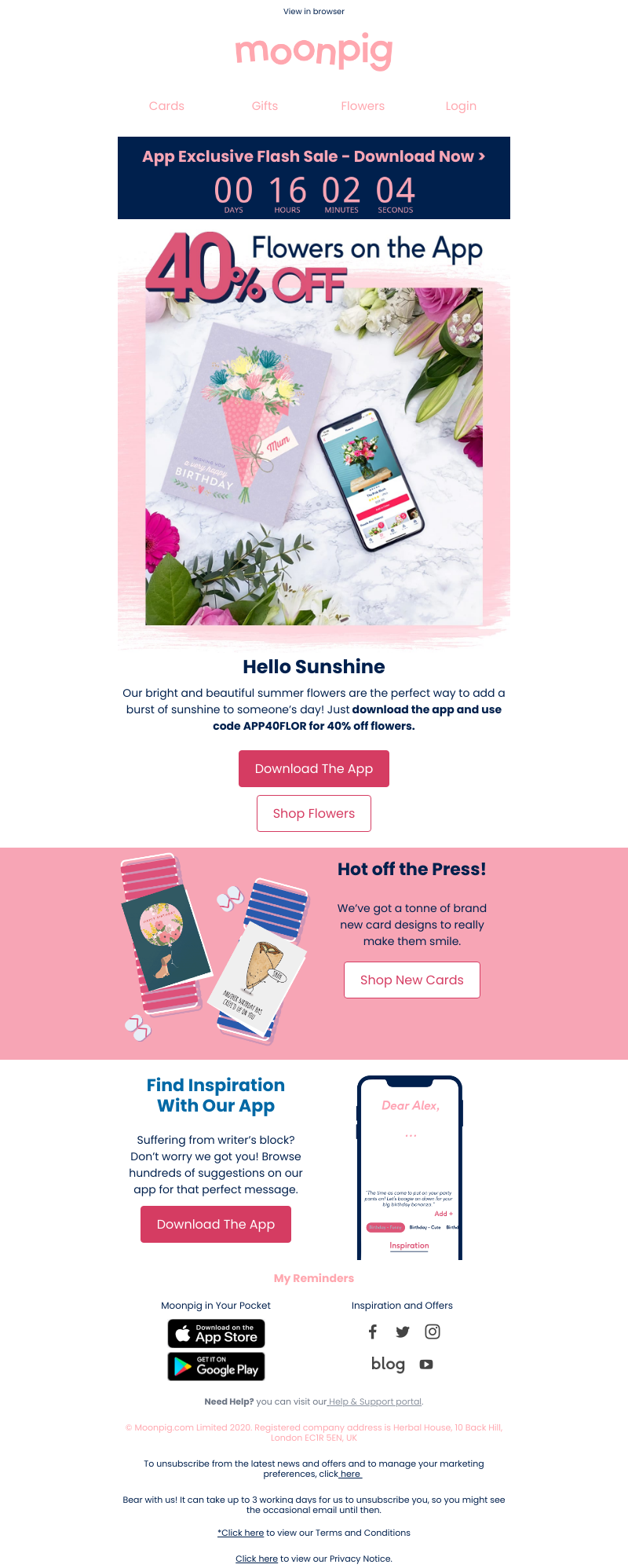 Moonpig - 🌼 24 HOUR FLOWER FLASH SALE 🌼