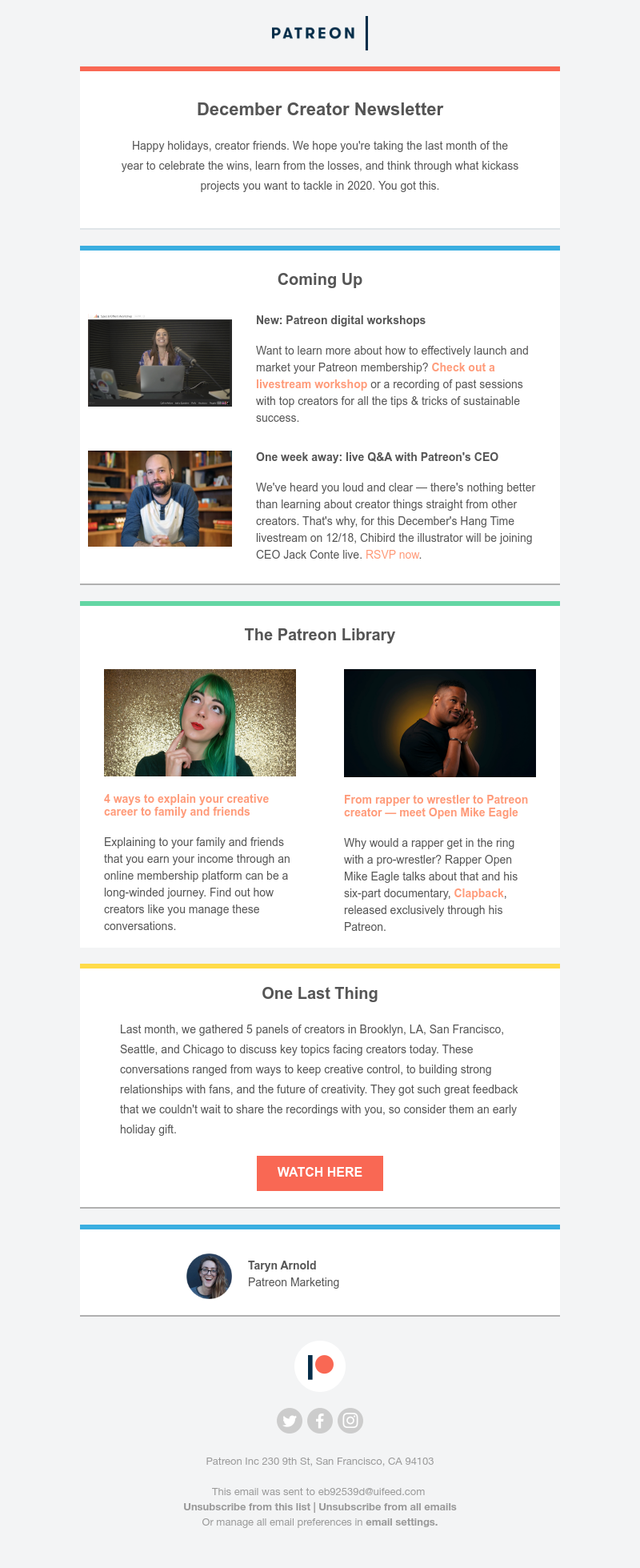 Patreon - Your December creator newsletter is here 💝