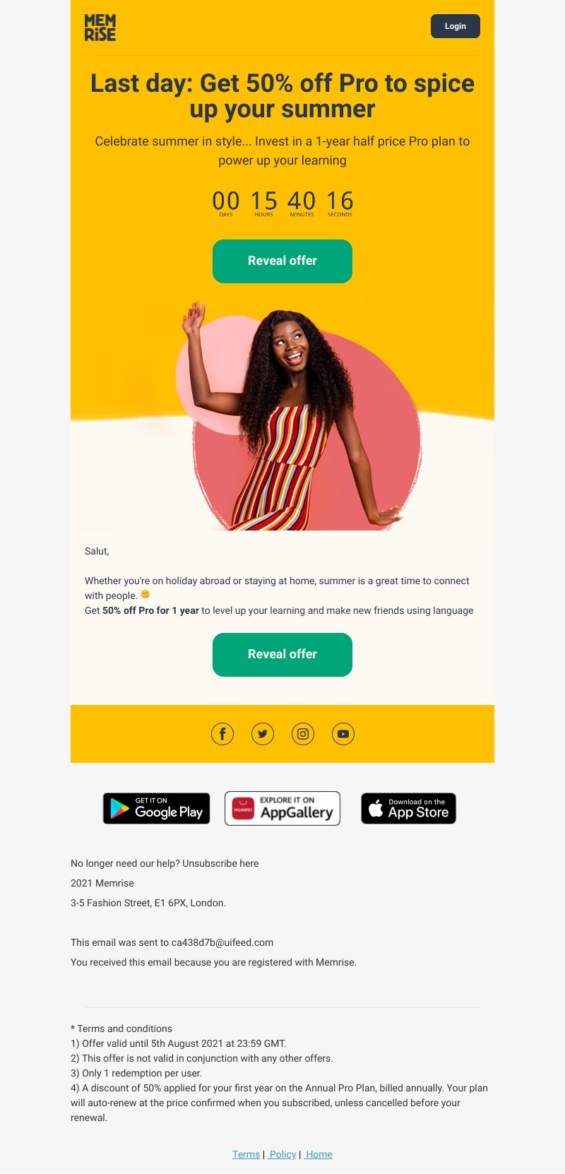Memrise - LAST DAY: Grab 50% off Pro to celebrate summer