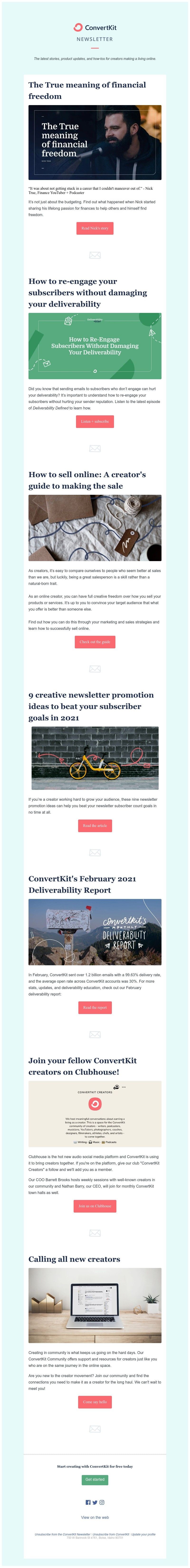 ConvertKit - The True meaning of financial freedom