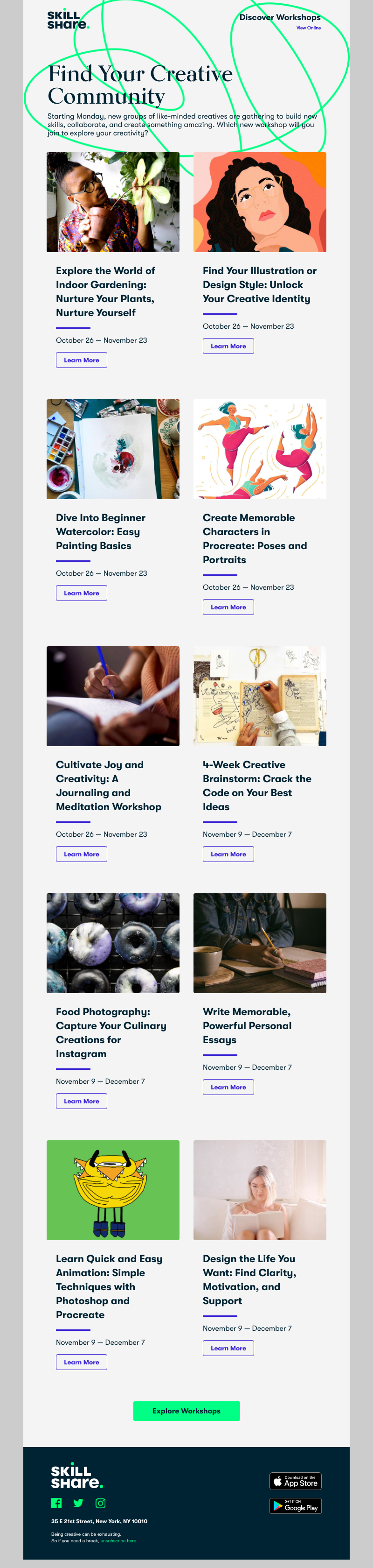 Skillshare - Check Out 10 New Workshops You Can Still Join