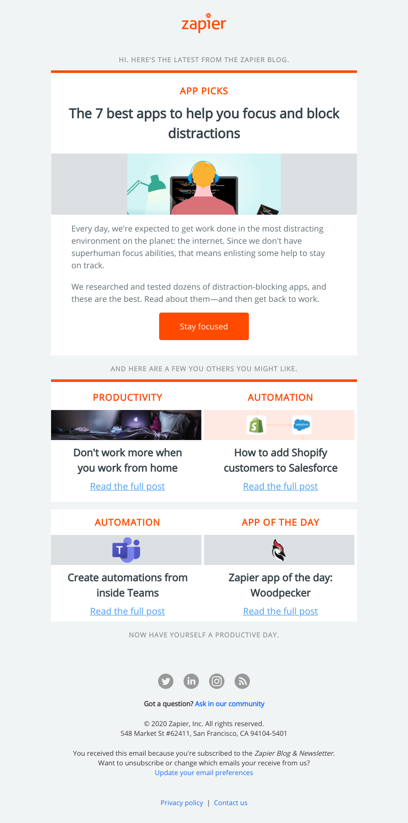 Zapier - The 7 best apps to help you focus and block distractions