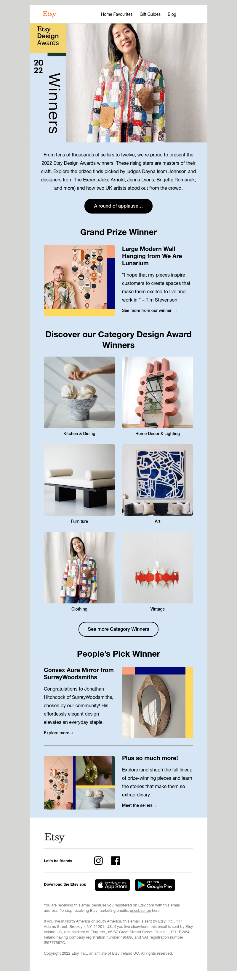 Etsy - Award winners, inside!