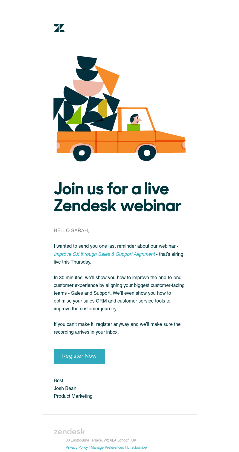 Zendesk - What does your calendar look like on Thursday?