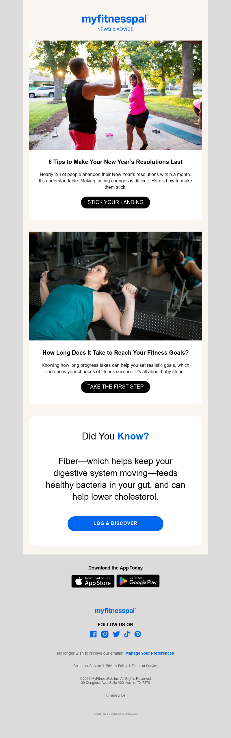 MyFitnessPal - 6 Tips to Make Your New Year’s Resolutions Last