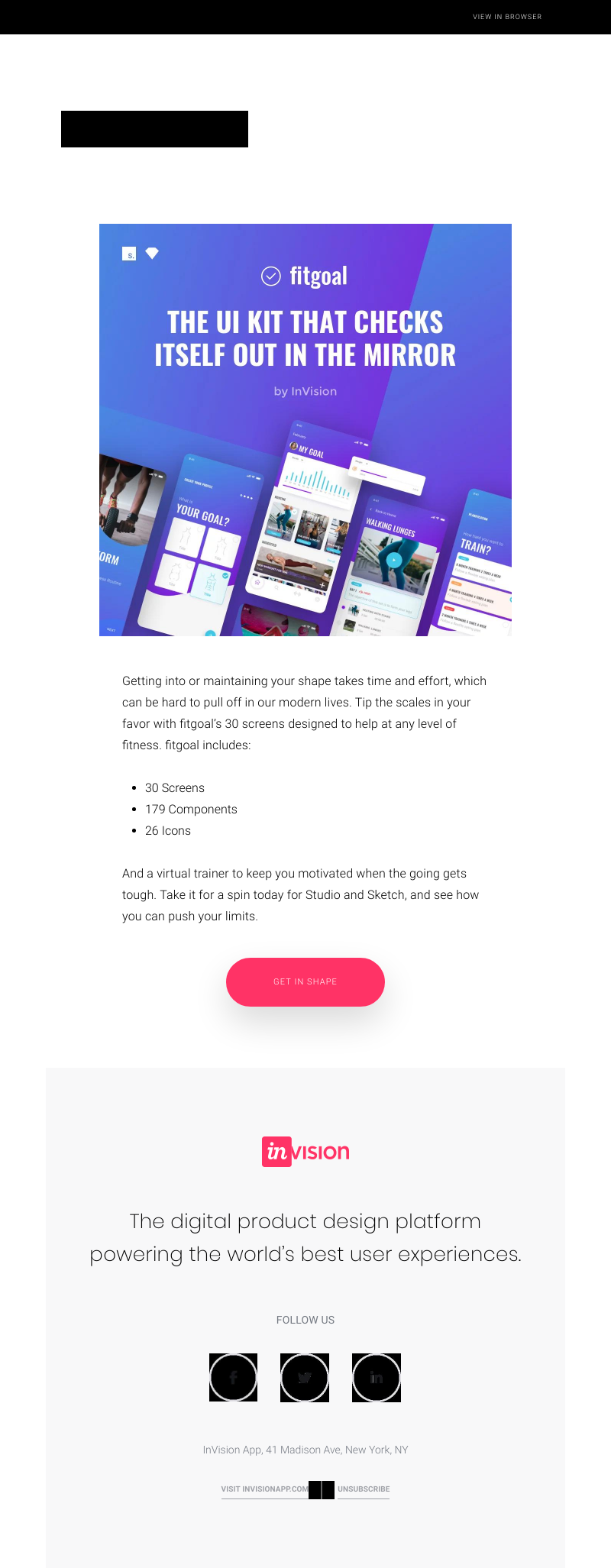 InVision - The fitgoal UI Kit is Here