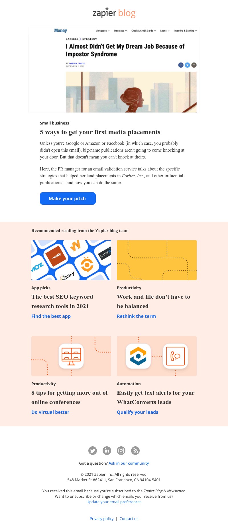 Zapier - 5 ways to get media placements