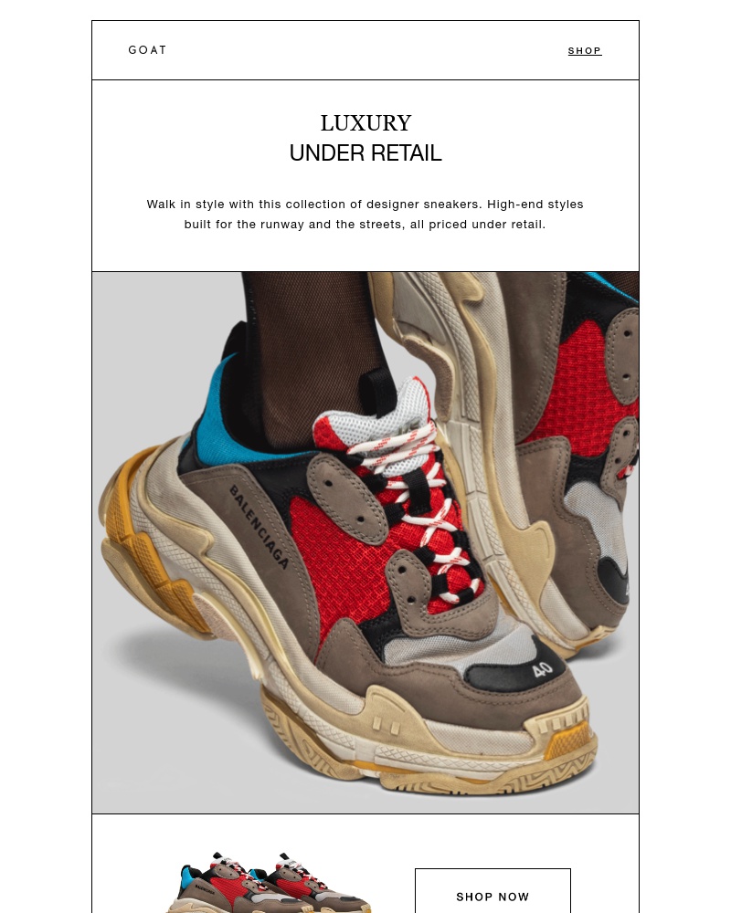 Goat - Balenciaga, Gucci and more luxury now available Under Retail
