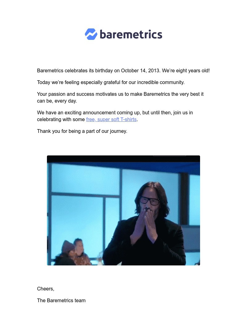 Baremetrics - Baremetrics birthday giveaway 🎂 🎉