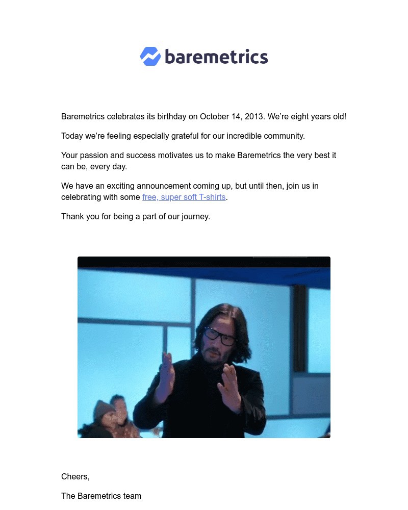 Baremetrics - Baremetrics birthday giveaway 🎂 🎉