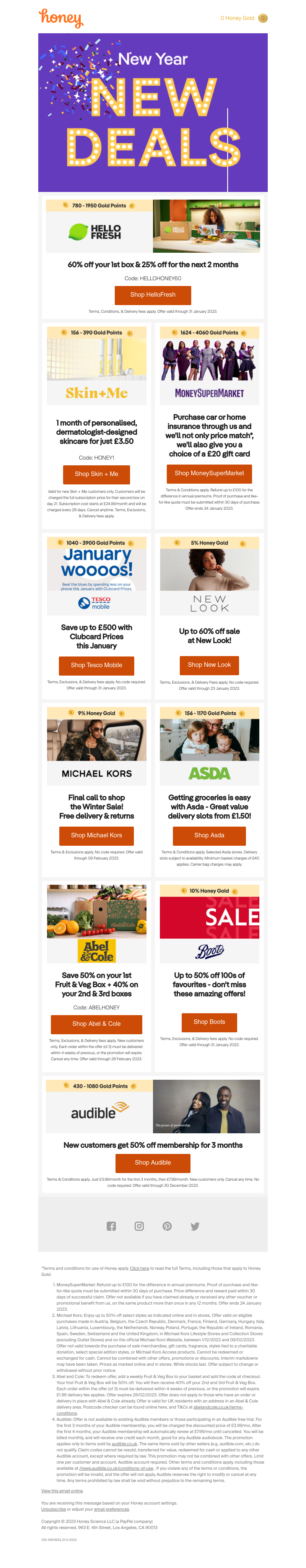 Honey - New Year, New Deals 🥳 🛒 