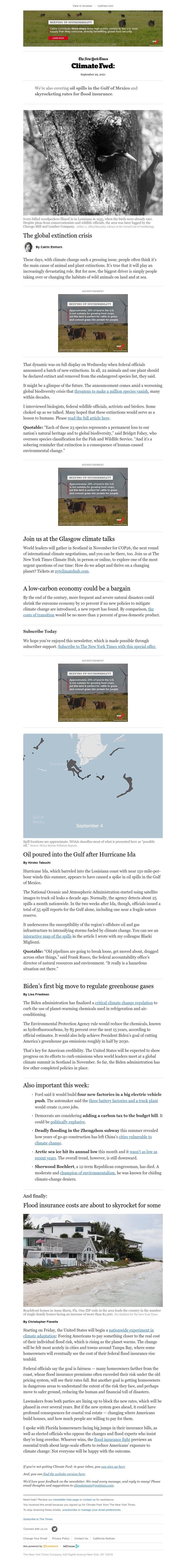 The New York Times - Climate Fwd: The global extinction crisis