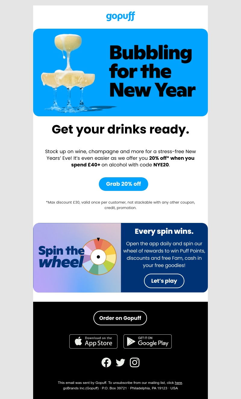 Gopuff - Make the most of New Year’s Eve! ✨