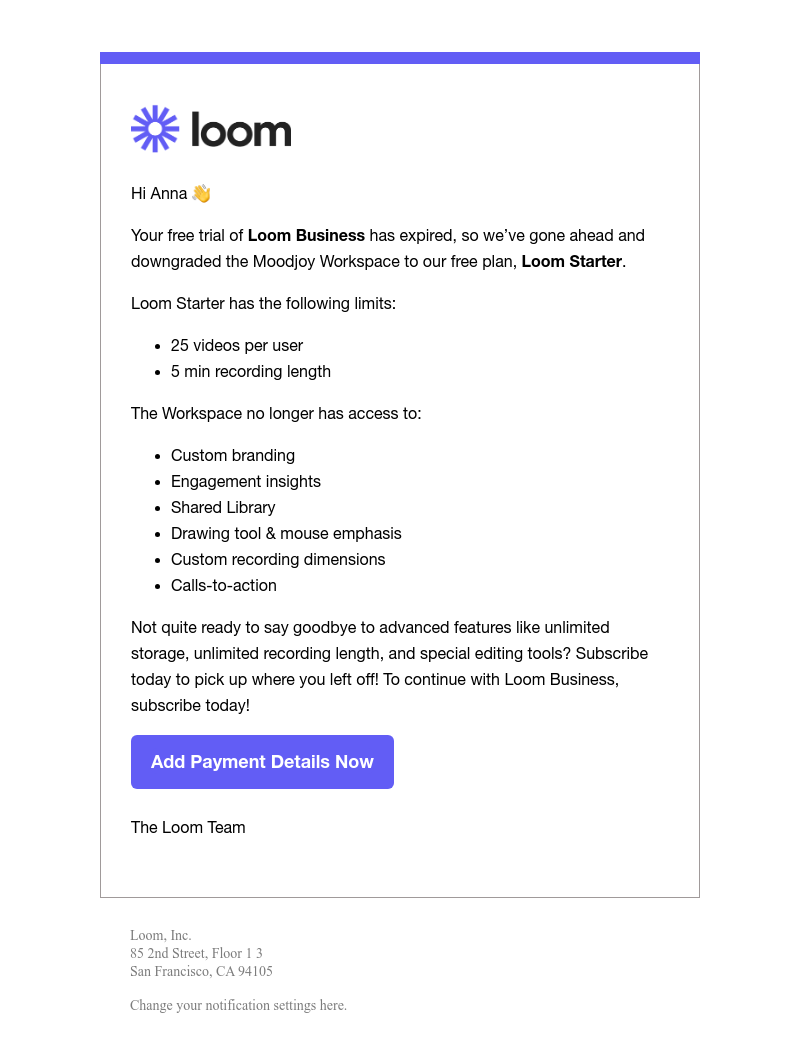  - Moodjoy has been downgraded to Loom Starter