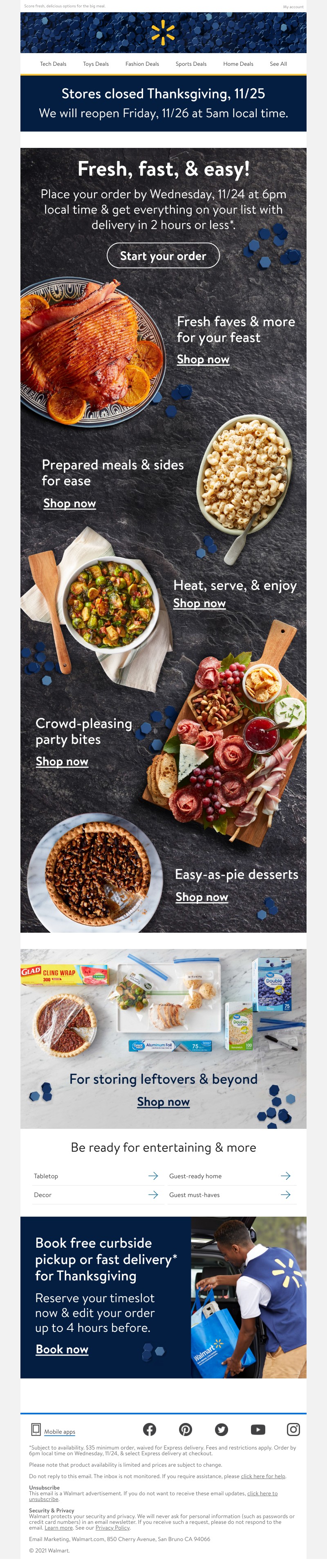 Walmart - Your whole Thanksgiving list in 2 hours or less ✅