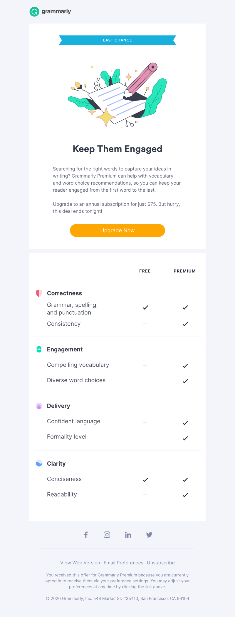 Grammarly - Last chance to save $64.95 on Grammarly Premium