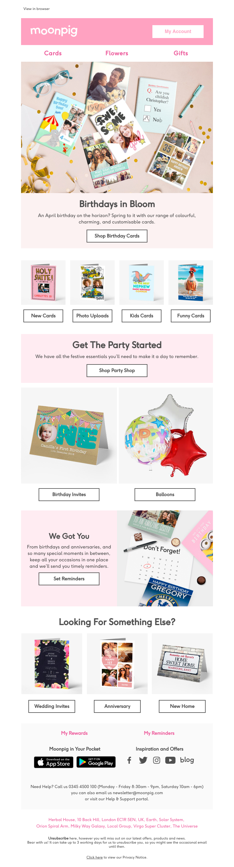 Moonpig - Now Sprouting: April Birthdays, Of Course! 🌈🌷