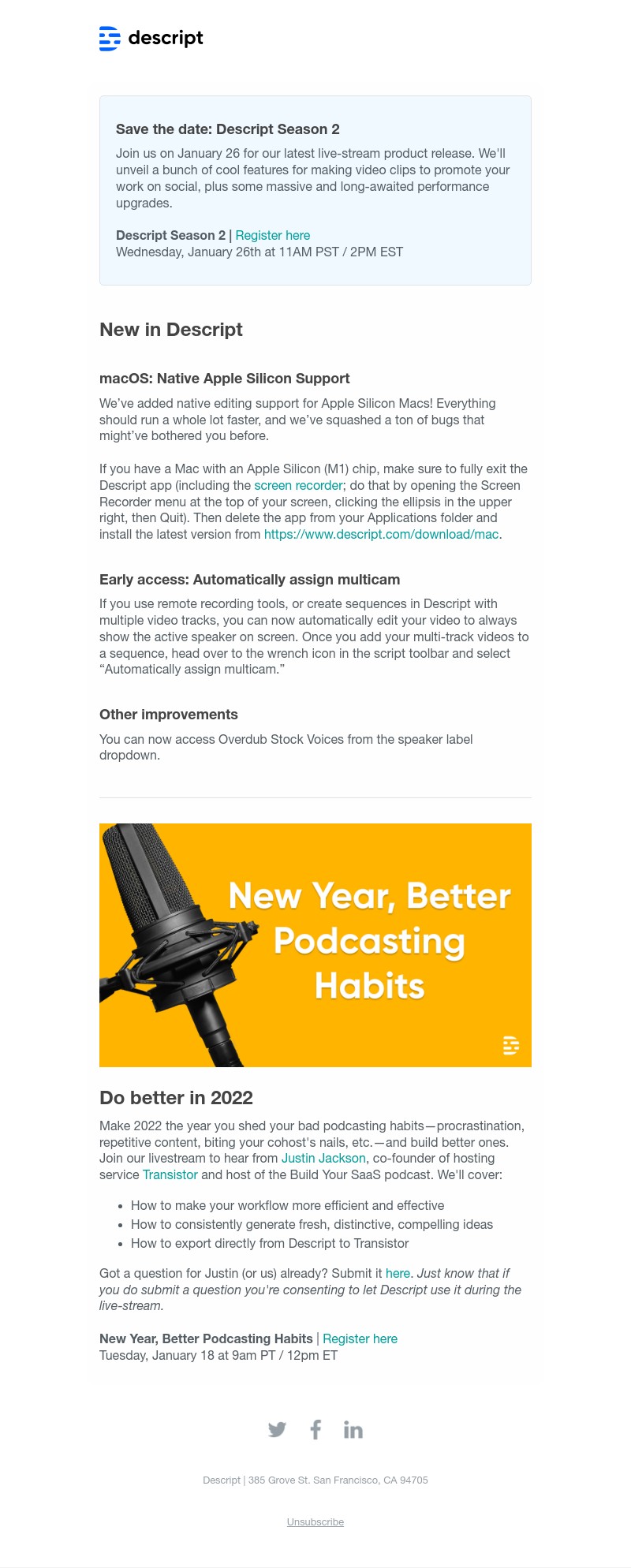 Descript - New in Descript: Native Apple Silicon support & multi-cam early access