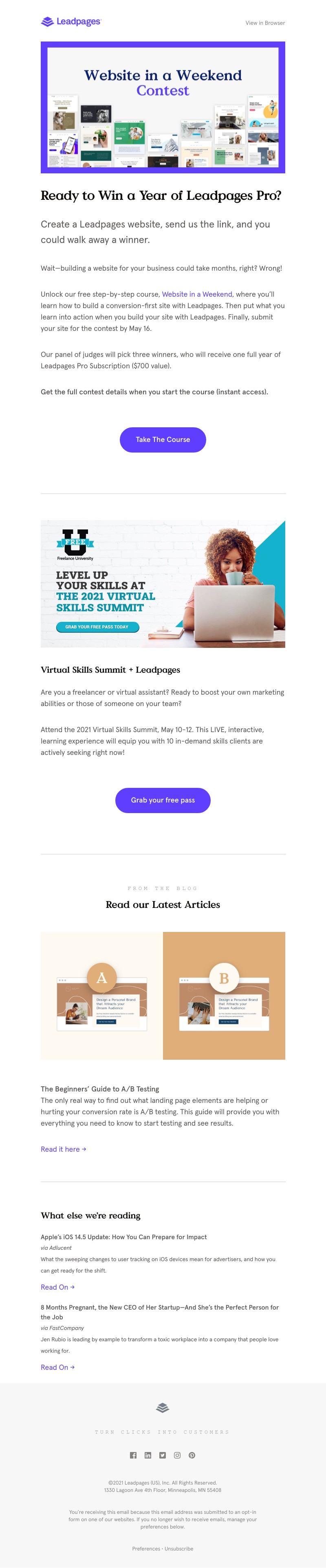 Leadpages - Ready to win a year of Leadpages?