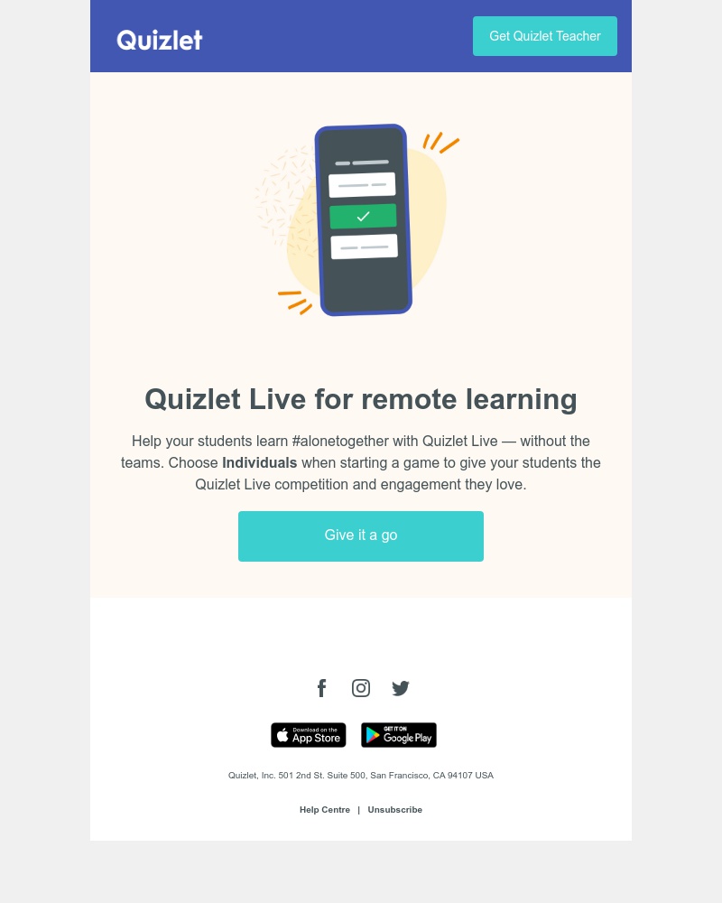 Quizlet - Be #alonetogether with new ways to play Quizlet Live
