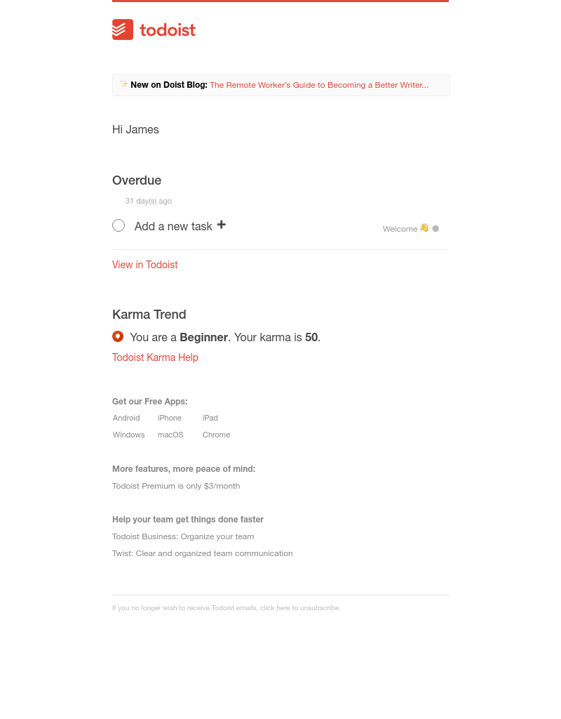 Todoist - Todoist Mar 19 (1 overdue)
