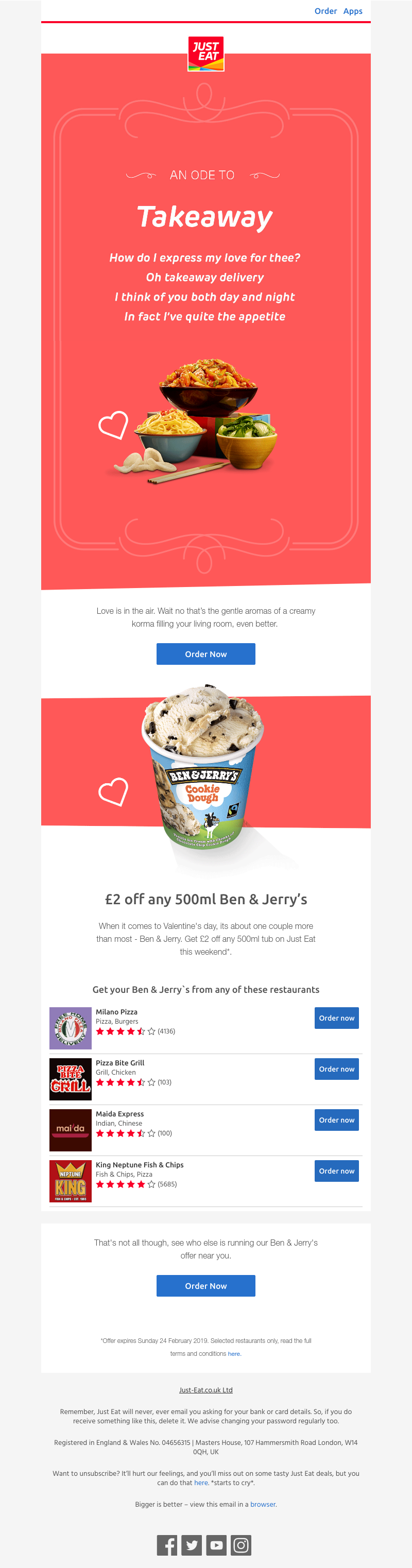 Just Eat - You + your fave takeaway = pure poetry