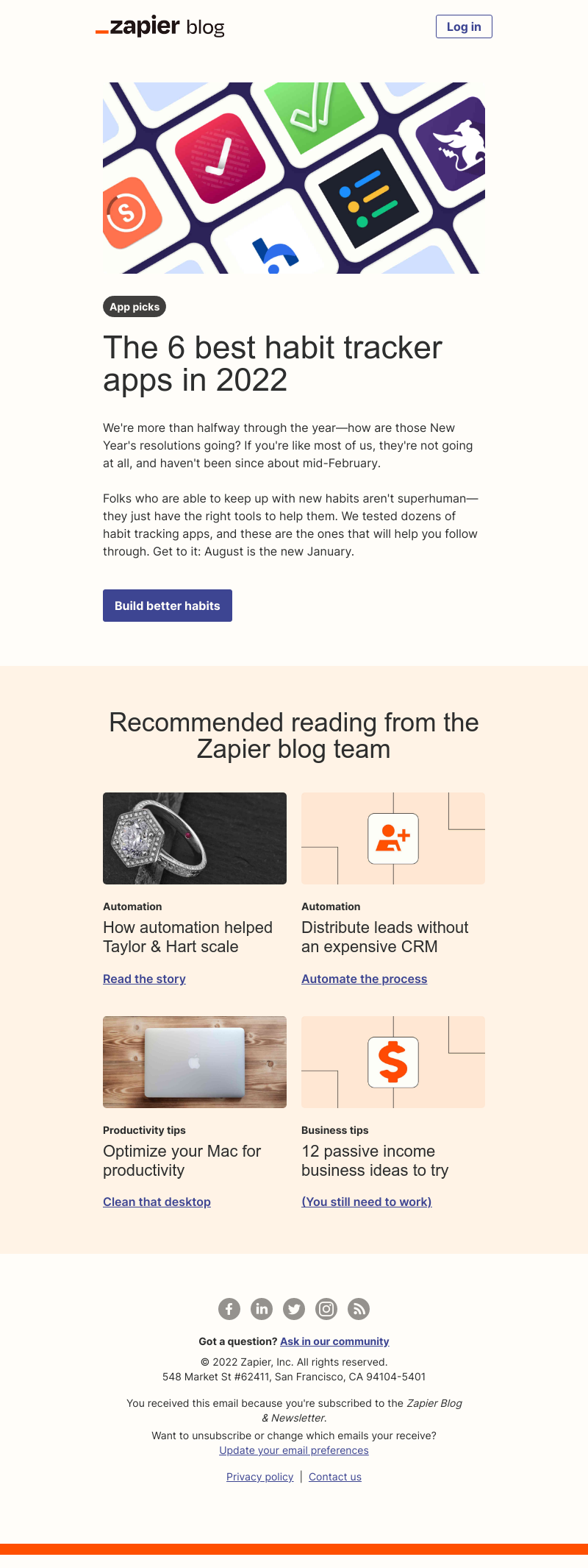 Zapier - The best habit tracker apps