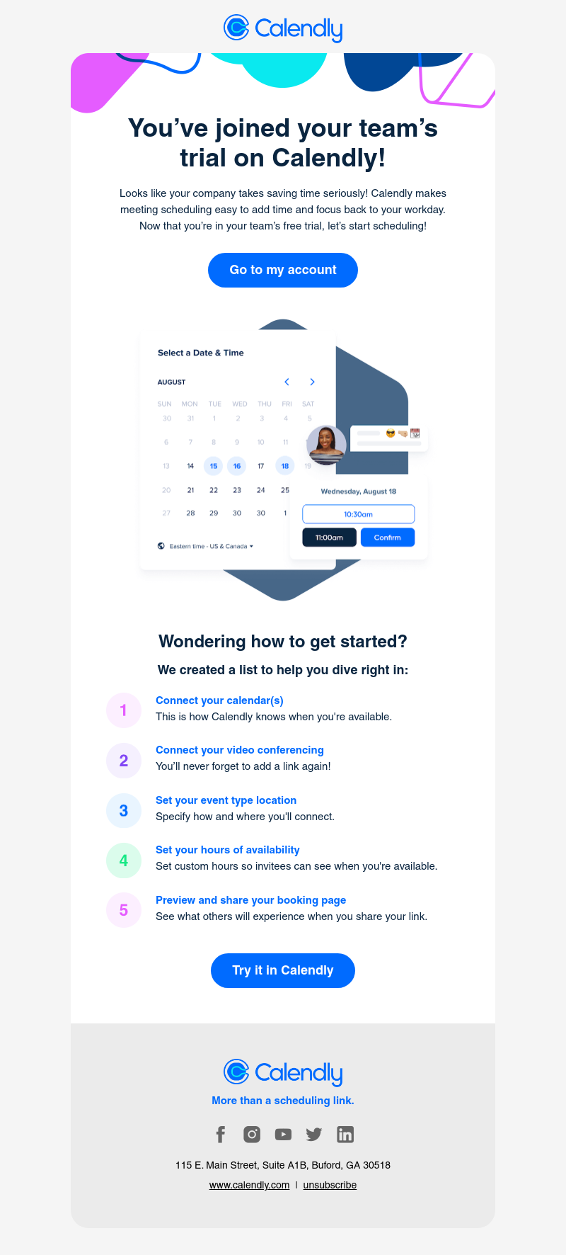 Calendly - You're in! Welcome to Calendly