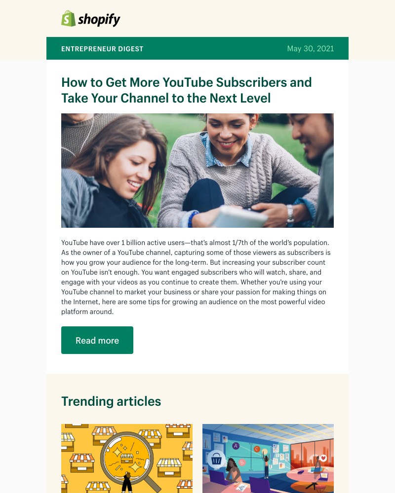 Shopify - Become a YouTuber?