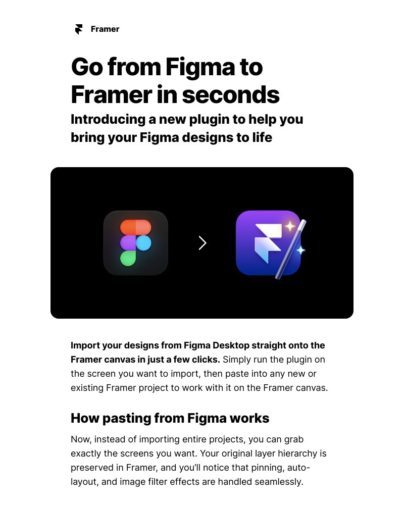 Framer - [Beta] Introducing a brand new Figma plugin