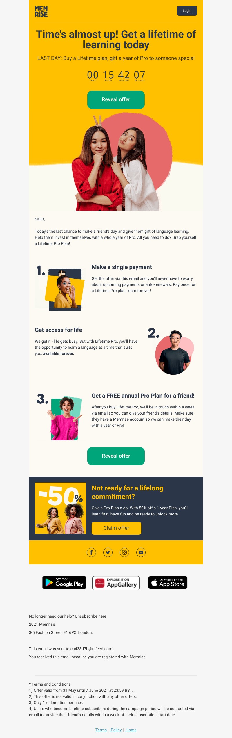 Memrise - FINAL CHANCE to treat yourself and a friend!