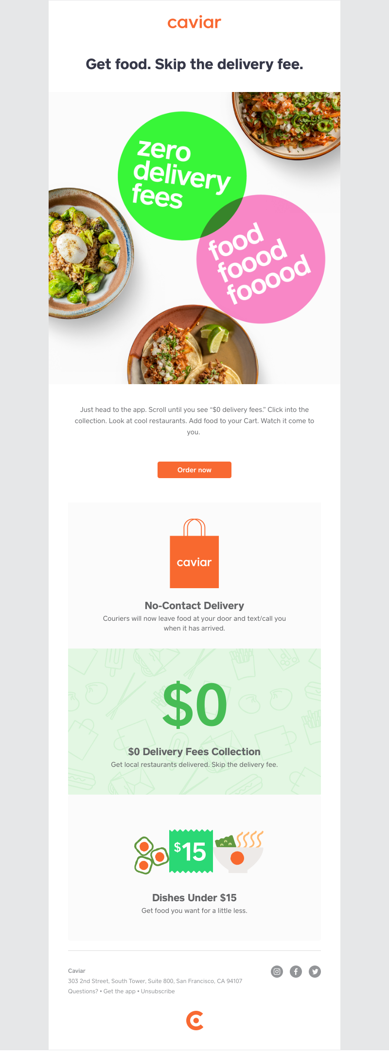  - $0 delivery fees (!)