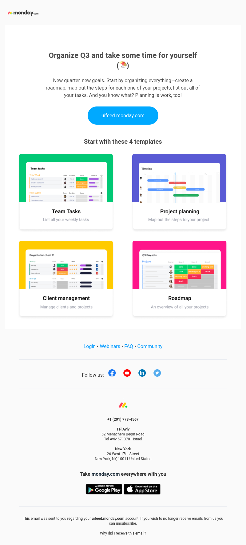 Monday - 4 templates to organize projects at Uifeed