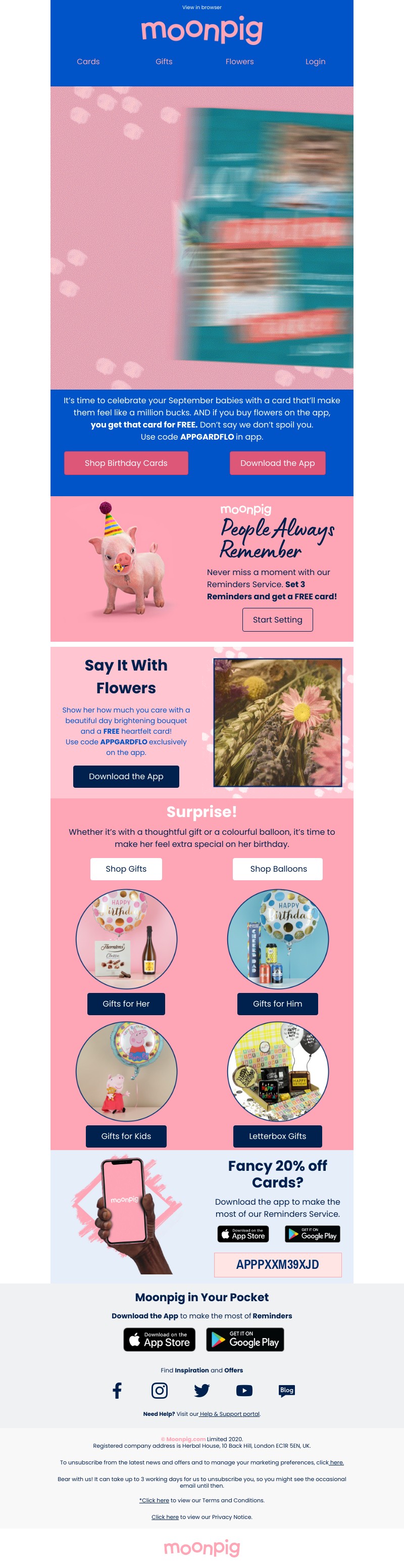 Moonpig - FREE card with flowers! 🌺 + 💌