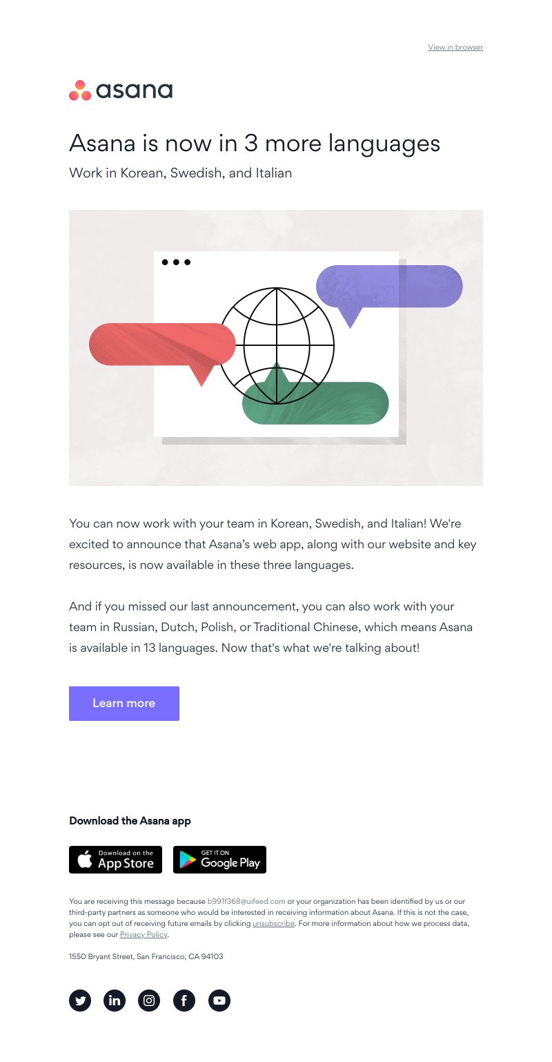Asana - Asana is now in 3 more languages