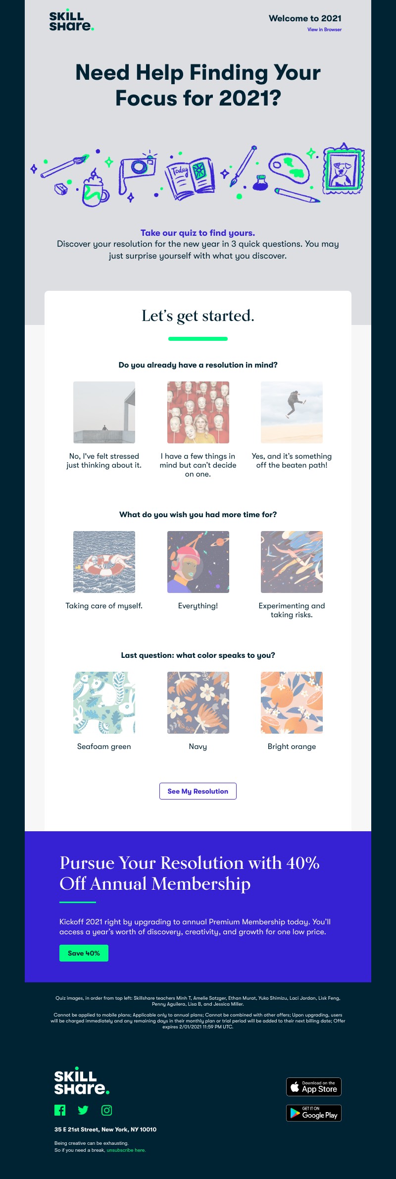 Skillshare - Quiz: What Should Your 2021 Resolution Be?