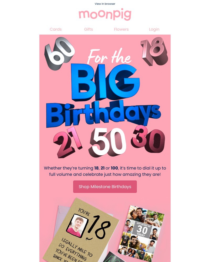 Moonpig - ⭐️BIG⭐️ birthdays