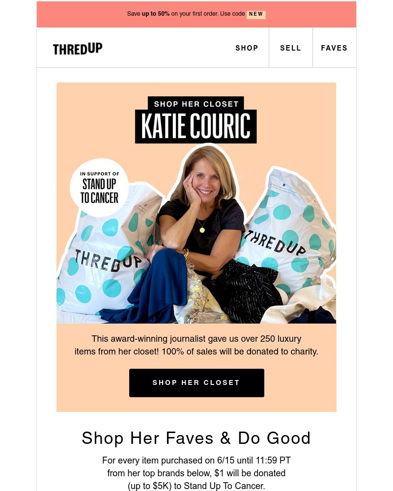 thredUP - BIG NEWS: You can shop Katie Couric’s closet!