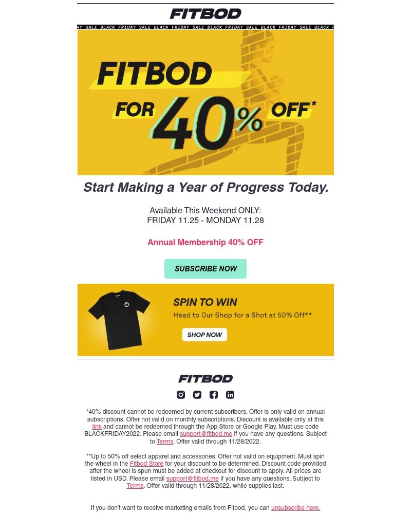 Fitbod - Black Friday Sale: 40% OFF