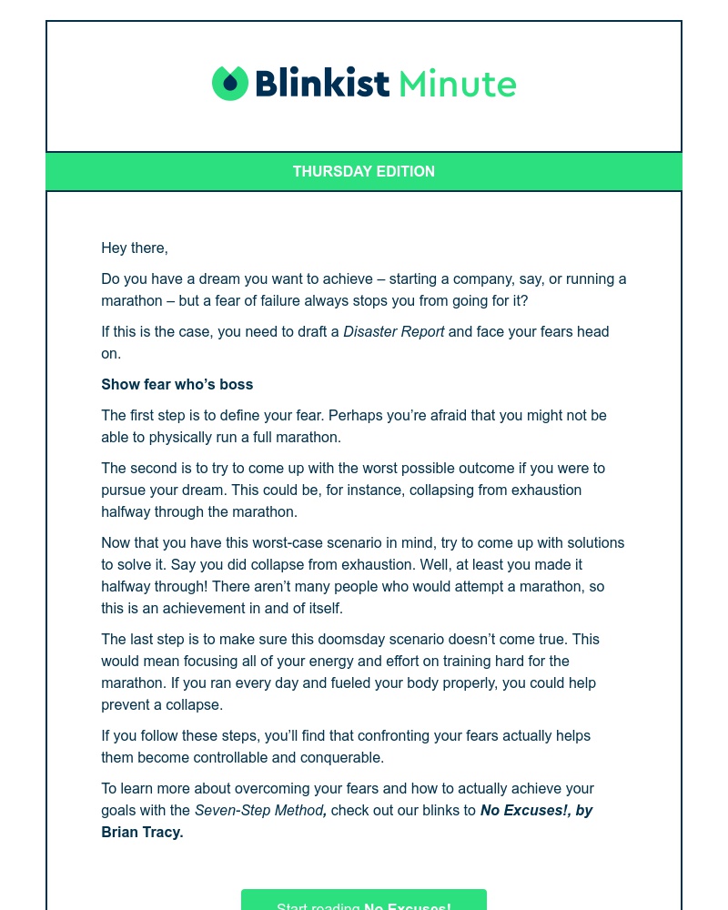  - Blinkist Minute: Conquer your fears in four steps
