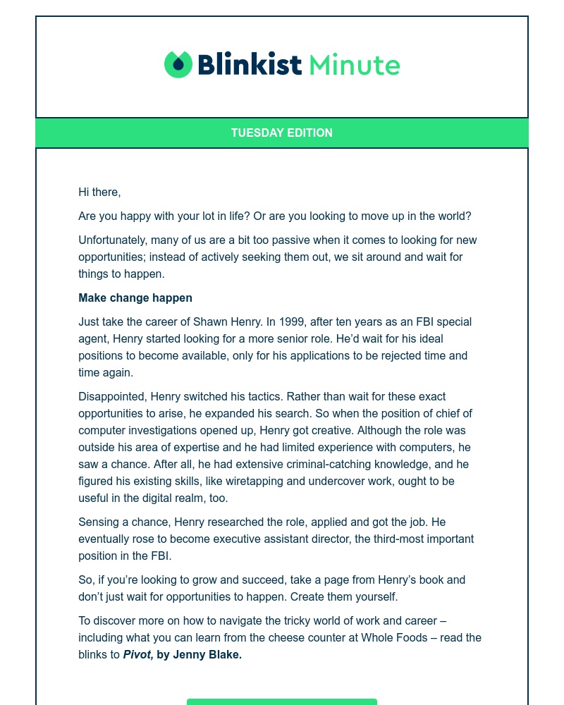  - Blinkist Minute: Make your own luck